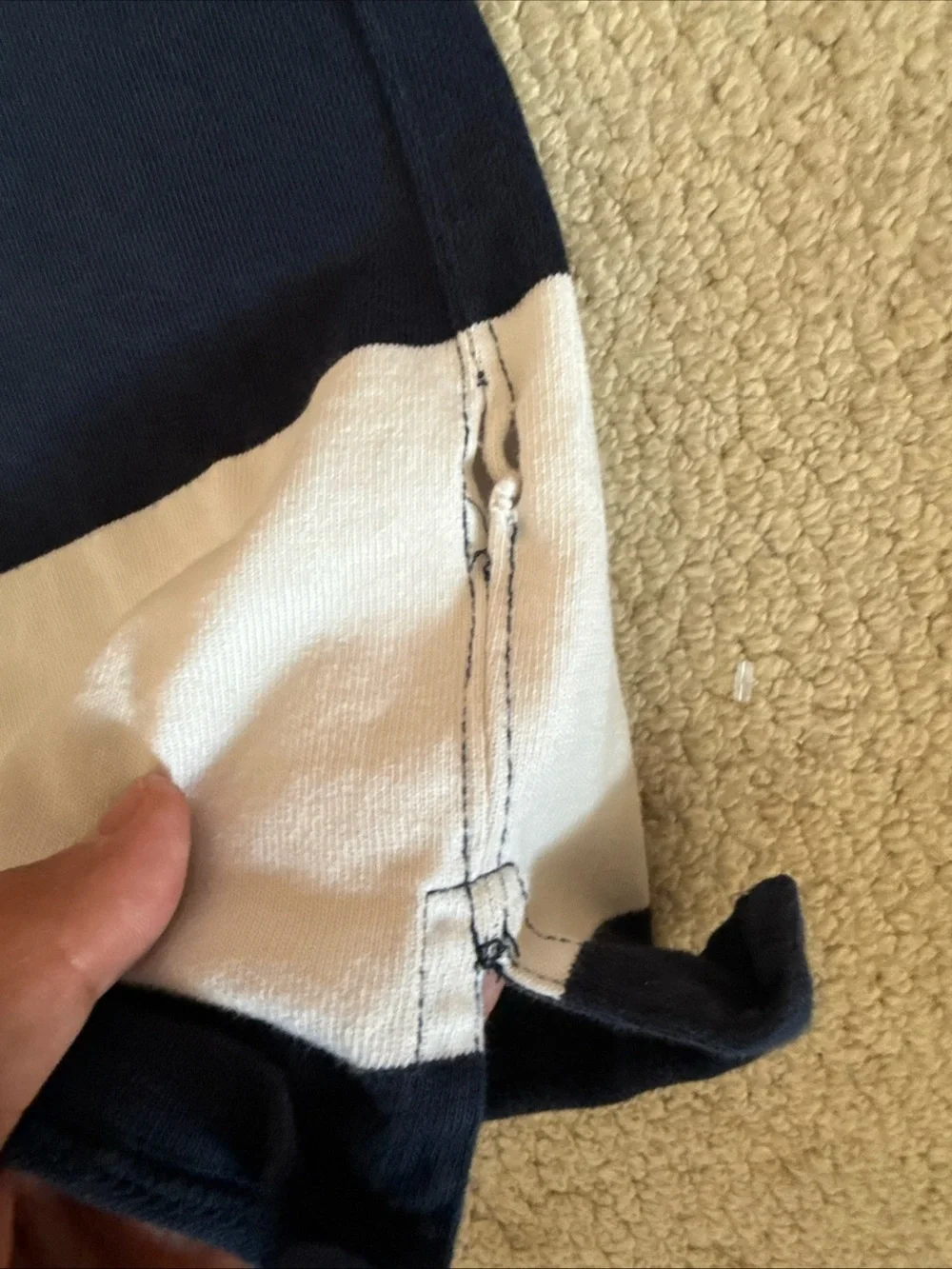 Vtg Ralph Lauren Men’s Navy and White Striped Rugby Polo Preppy | Men's 3XB